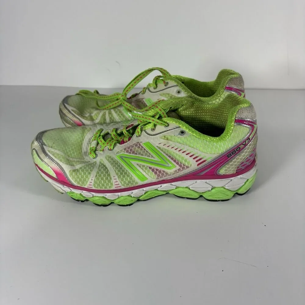 New Balance 880v3 Women’s Running Shoes Green Pink USA Athletic Lace Up Size 7